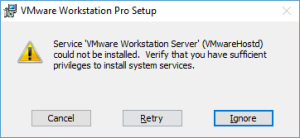 VMware Update Fehler